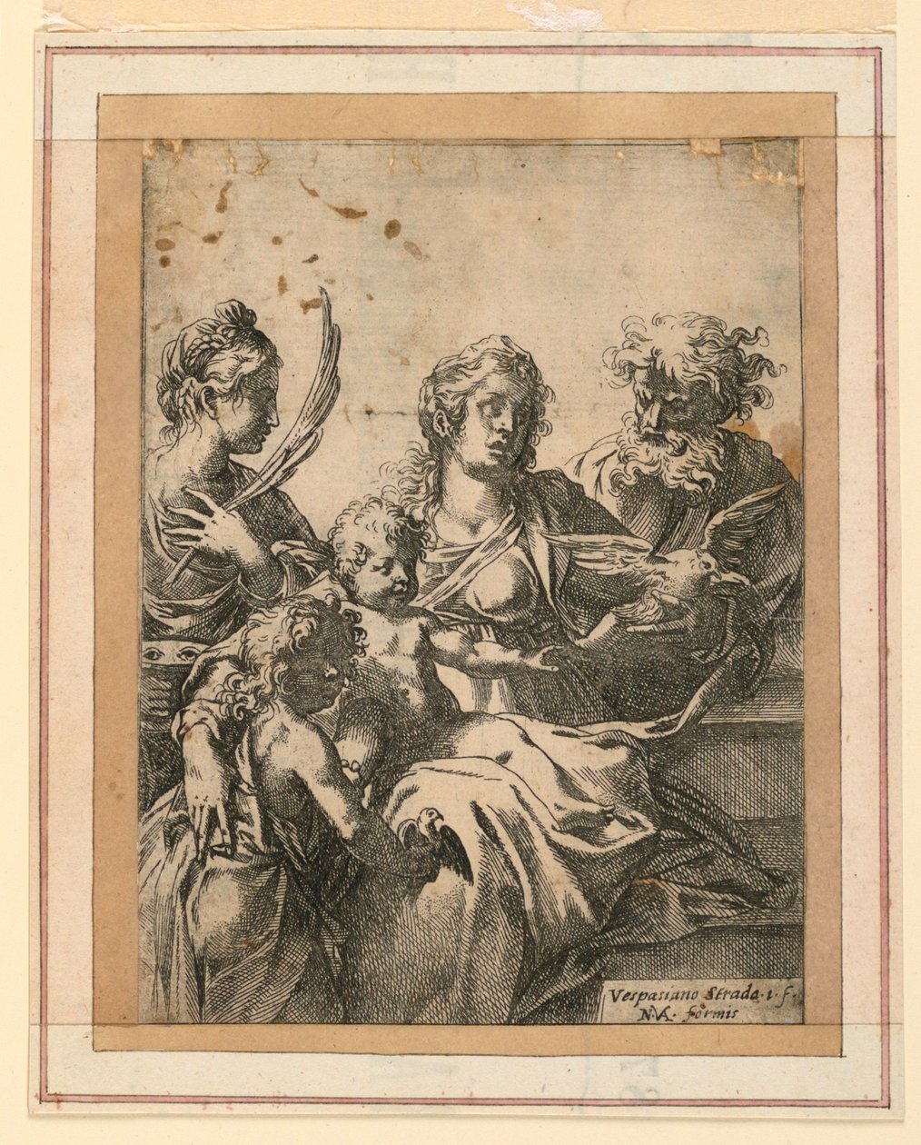 La Virgen y el Niño con Santa Isabel, San José y el joven Juan el Bautista de Vespasiano Strada