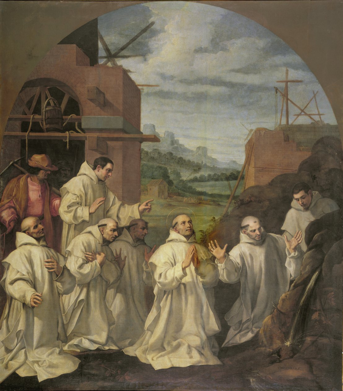 El milagro del agua brotando de una piedra de Vicente Carducho