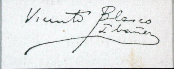 Firma del novelista de Vicente Blasco Ibanez