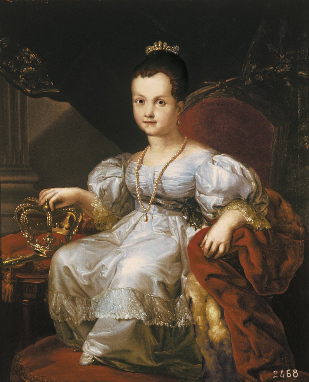 Retrato de Isabel II de niña (óleo sobre lienzo) de Vicente Lopez y Portana