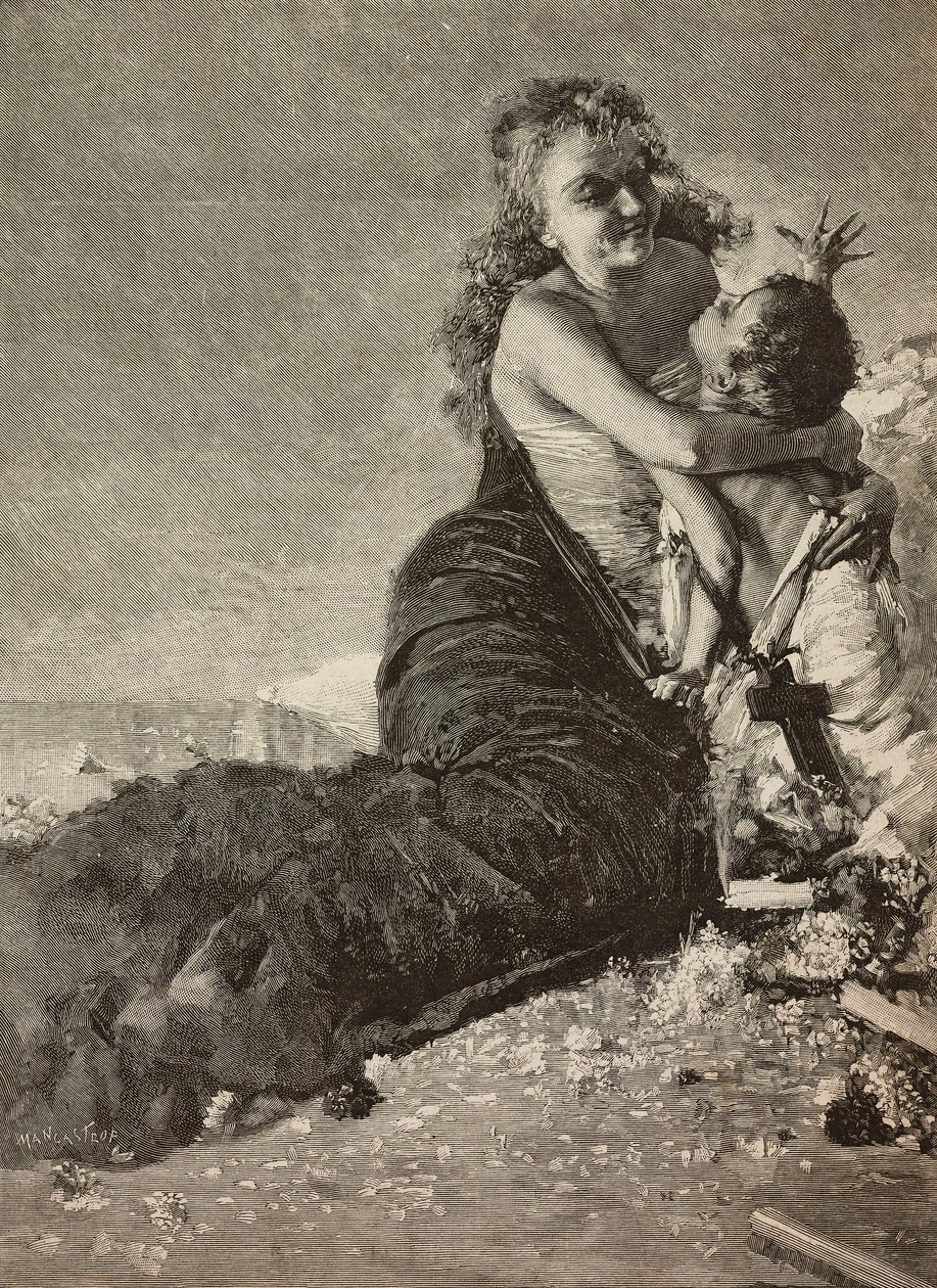 Renacimiento, madre con niño, de la pintura de Vincenzo Irolli de Vicenzo (after) Irolli