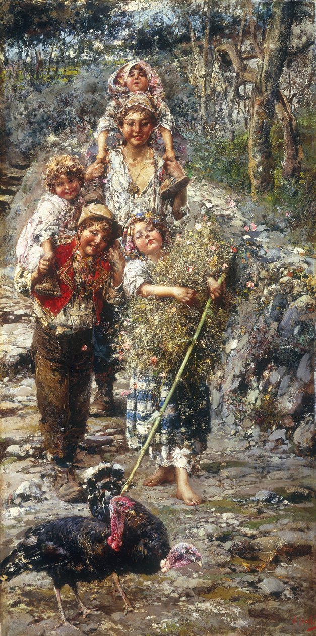 Niños con Pavos de Vicenzo Irolli