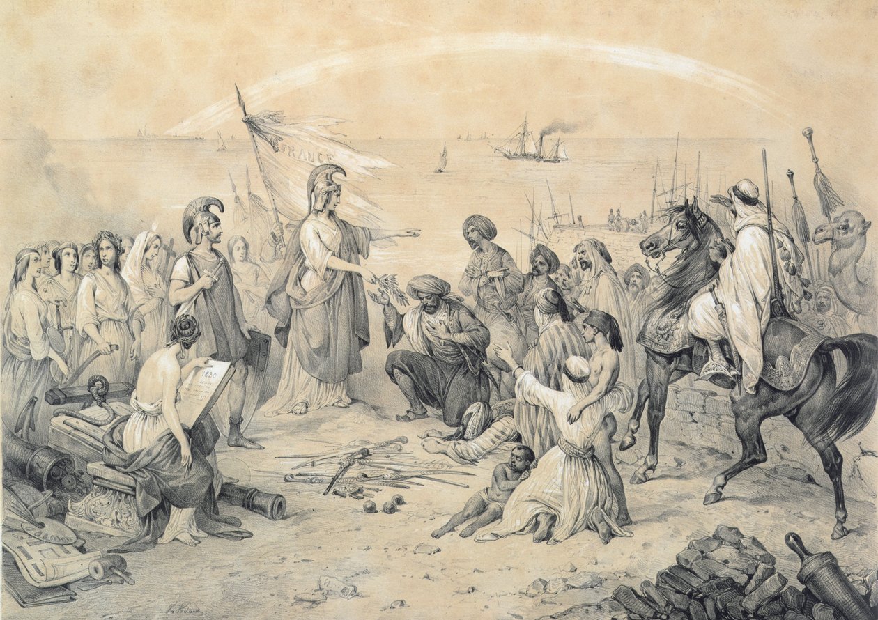 Conquista y Civilización, alegoría de la invasión francesa de Argelia el 5 de julio de 1830 de Victor Adam