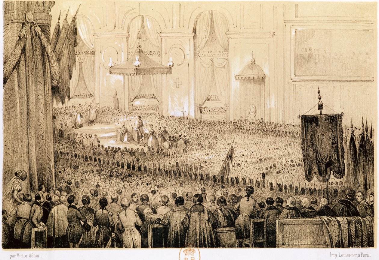 El restablecimiento del culto: Un Te Deum en Notre-Dame de París, 18 de abril de 1802 de Victor Adam