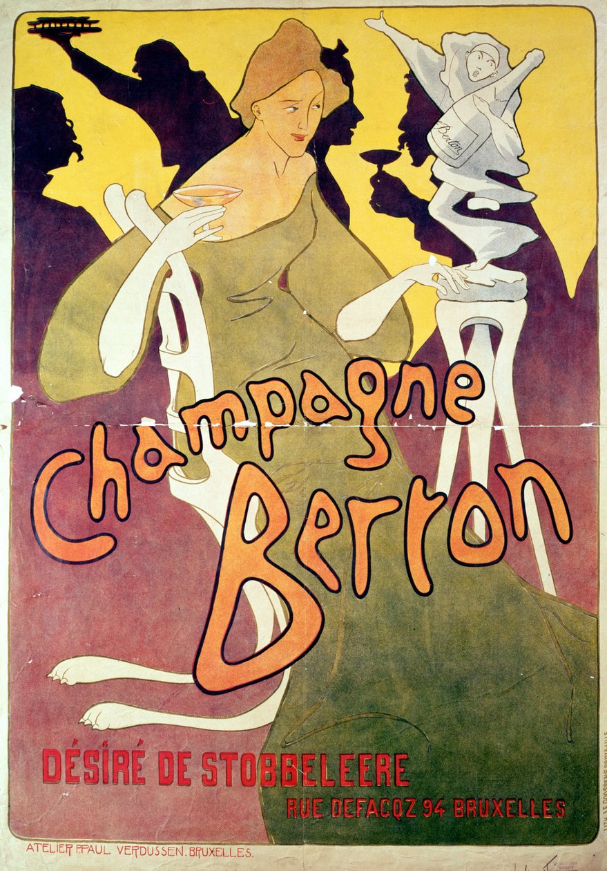 Champagne Berton, impreso por Josse Goosens 1876-1929 c.1900 de Victor Mignot