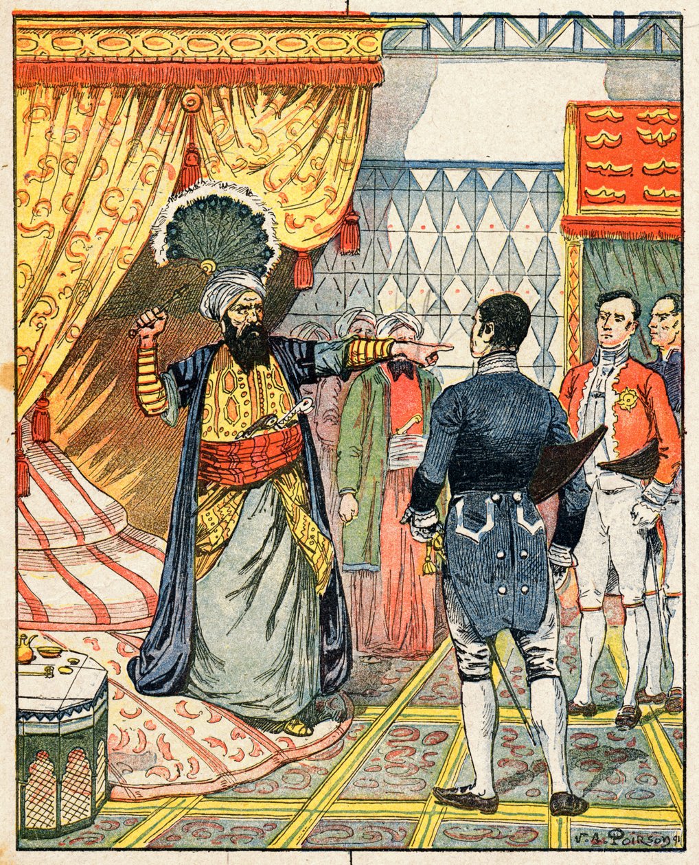 El Dey de Argel, Hussein ibn El Hussein golpea al embajador francés, M. Deval con un abanico de Victor Armand Poirson