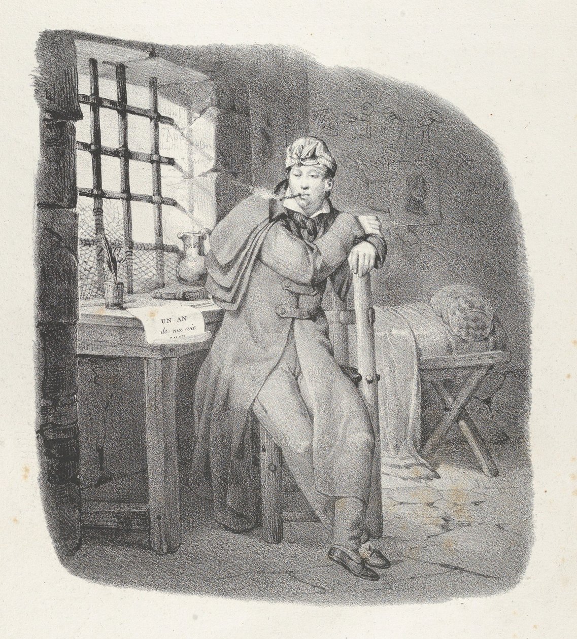 Cap. XIII: ¡Ste. Pelagie! ¡encantadora estancia! Prisión de Sainte-Pélagie, una estancia encantadora!, 1824 de Victor Adam