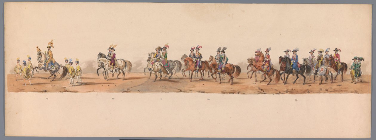 Procesión histórica en el segundo centenario de la Universidad de Ciencias Aplicadas de Utrecht, 1836 (lámina 8) Acercamiento de los ejércitos holandeses a Ostende, 3 de julio de 1600, el día después de la victoria en Nieuwpoort; según la representación di de Victor Adam