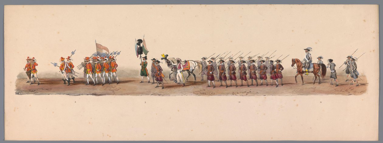 Procesión histórica en el segundo centenario de la Universidad de Ciencias Aplicadas de Utrecht, 1836 (lámina 3) Acercamiento de los ejércitos holandeses a Ostende, 3 de julio de 1600, el día después de la victoria en Nieuwpoort; según la representación di de Victor Adam