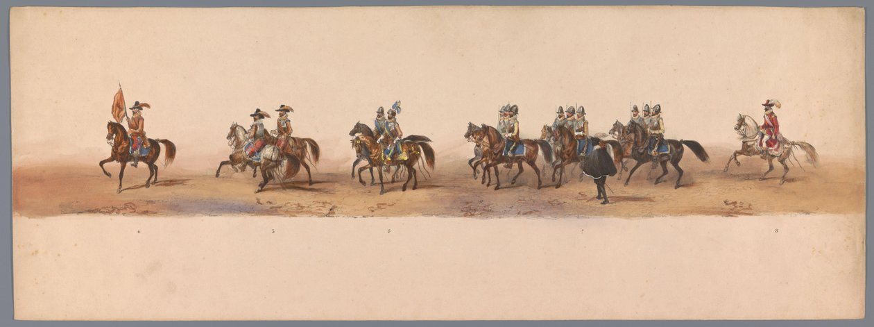 Procesión histórica en el segundo centenario de la Universidad de Ciencias Aplicadas de Utrecht, 1836 (lámina 2) Acercamiento de los ejércitos holandeses a Ostende, 3 de julio de 1600, el día después de la victoria en Nieuwpoort; según la representación di de Victor Adam