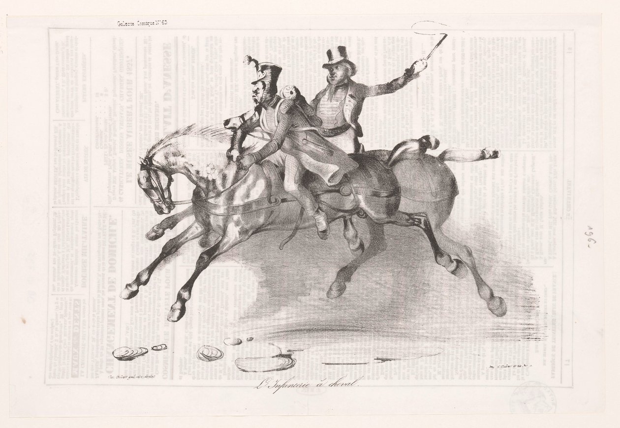 Caricatura de la infantería a caballo. L