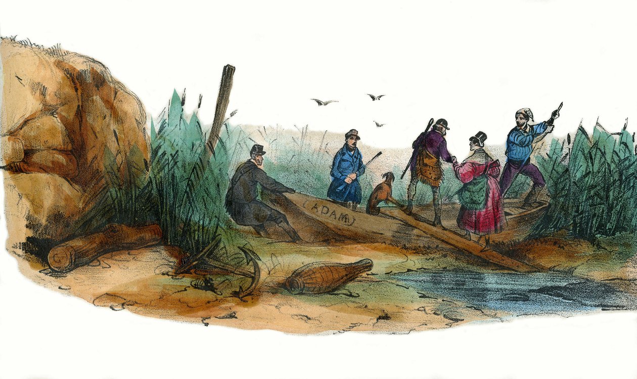 La leona, escena de caza. en “Álbum Grotesque, Elecciones de Tipos Sobresalientes”, ilustraciones de Victor Adam, París, circa 1850. de Victor Adam