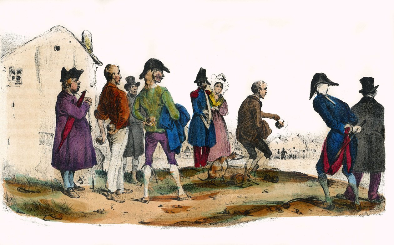 Martín, el jugador de pelota. En “Álbum Grotesque, Elecciones de Tipos Sobresalientes”, ilustraciones de Victor Adam, París, circa 1850. de Victor Adam
