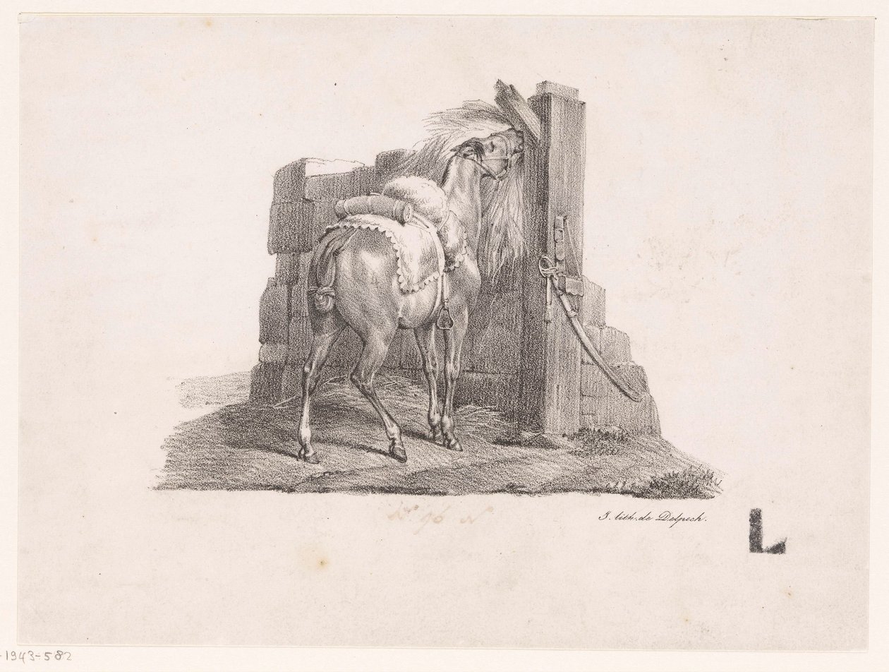 Estudio de un caballo en un establo de Victor Adam