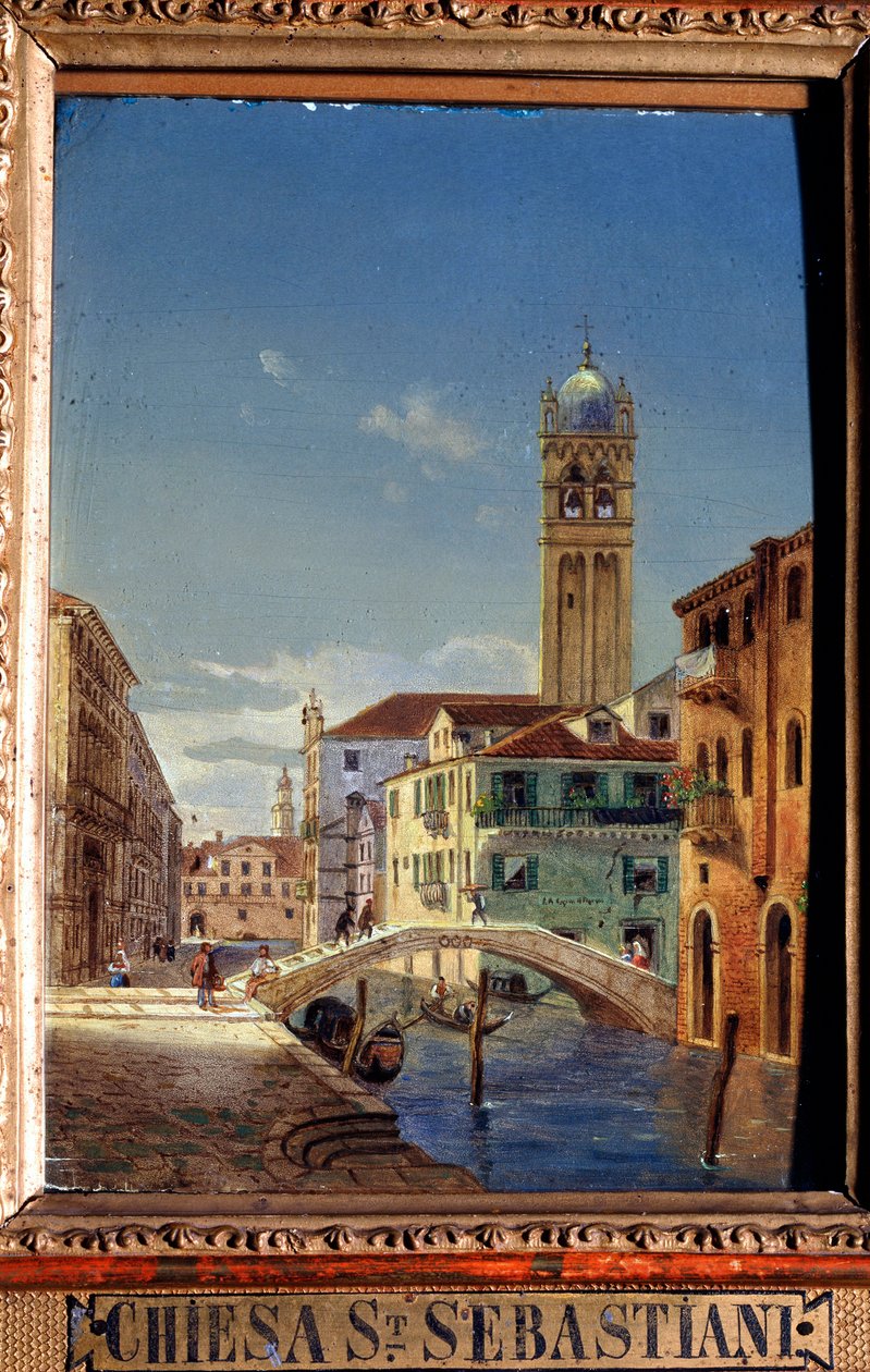 La Iglesia de San Sebastiano, siglo XIX de Victor Adam