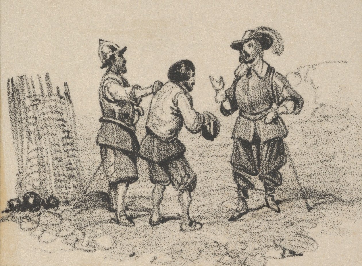 Tres hombres discutiendo, mediados del siglo XIX de Victor Adam