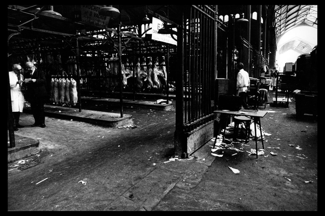 Demolición del mercado central en París, en agosto de 1971 (foto en blanco y negro) de Victor Baltard