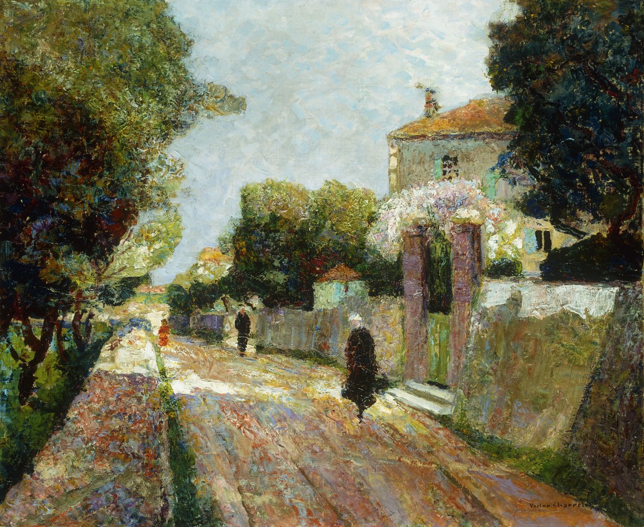 Calle Sunny Village; Rue de Village Ensoleillee de Victor Charreton