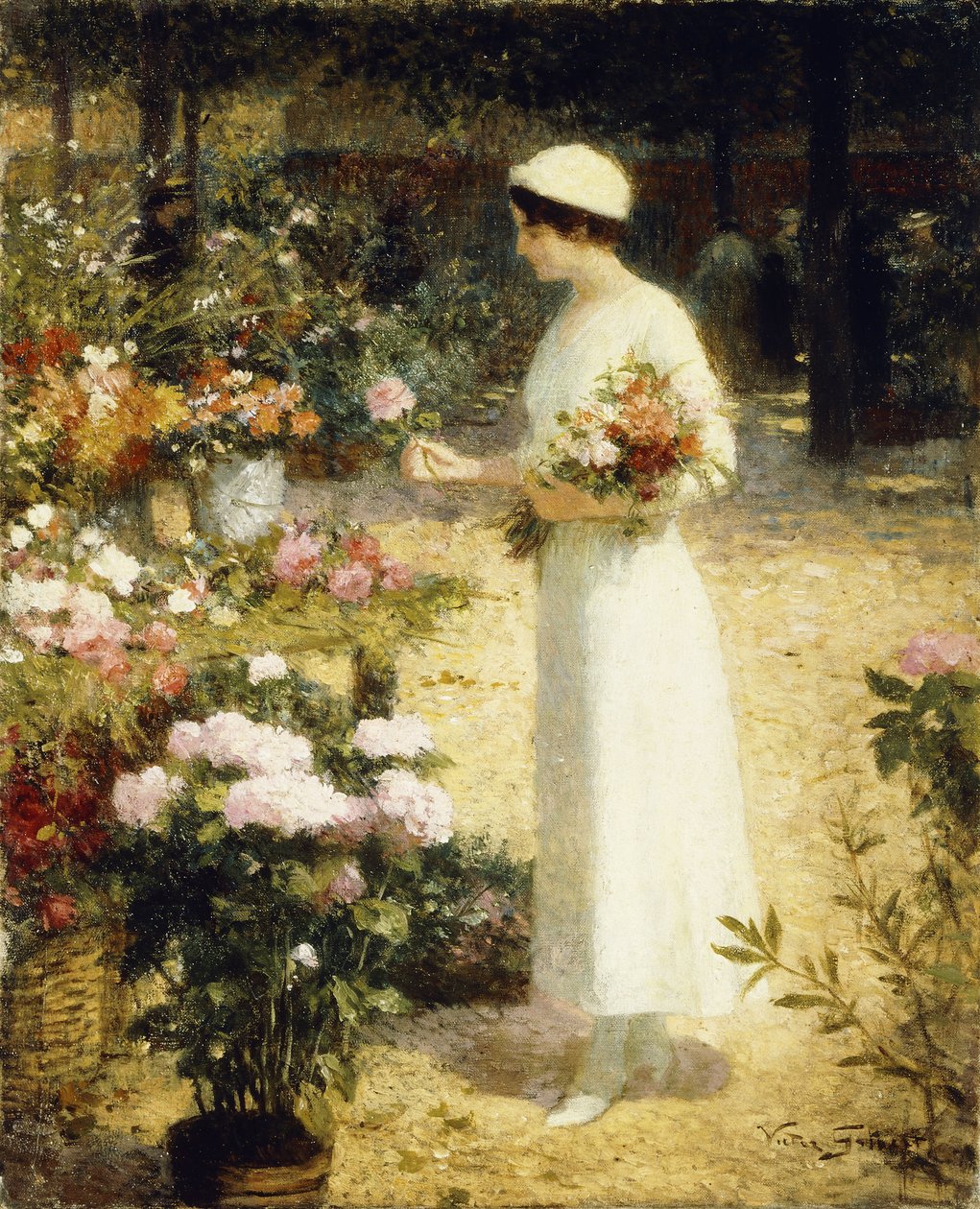 En el mercado de flores de Victor Gabriel Gilbert