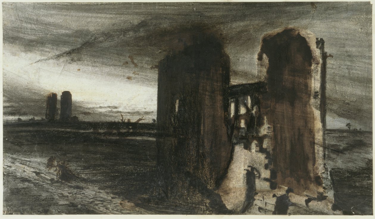 Ruinas en un paisaje, 1870 de Victor Hugo