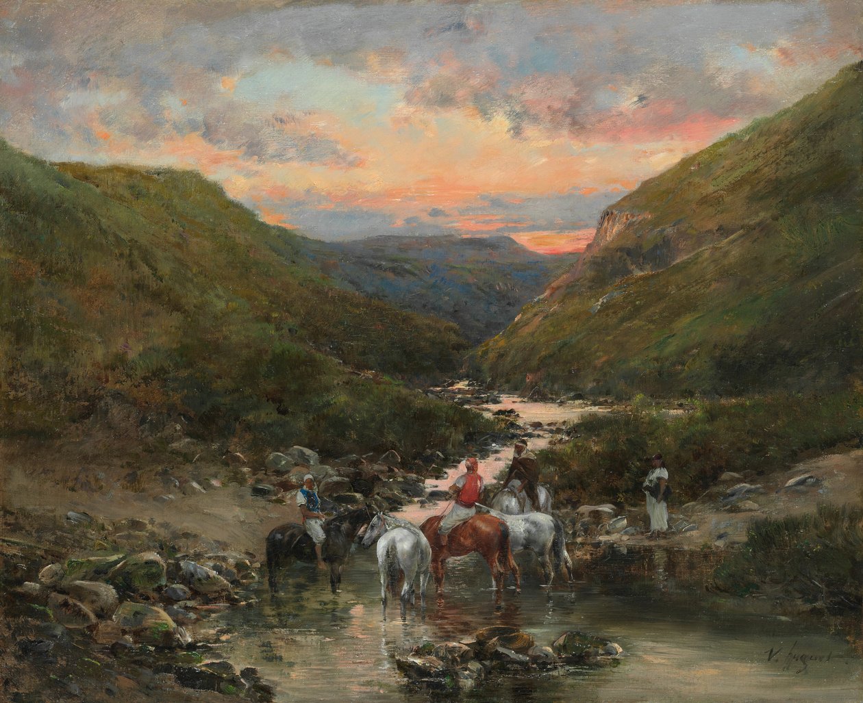 Barranco cerca de Biskra, 1890-1900 de Victor Huguet