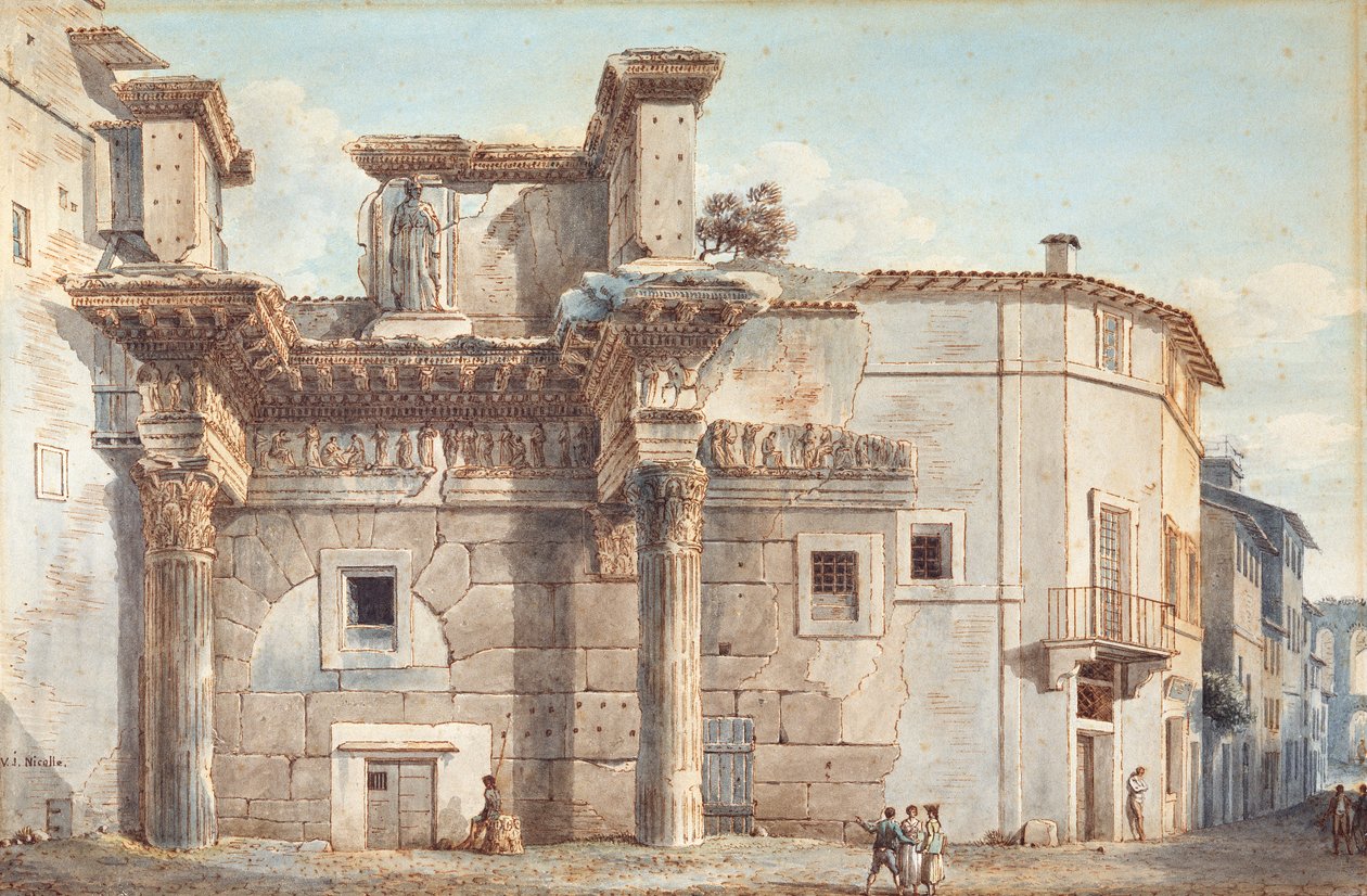 El Foro de Trajano en Roma (dibujo) de Victor Jean Nicolle