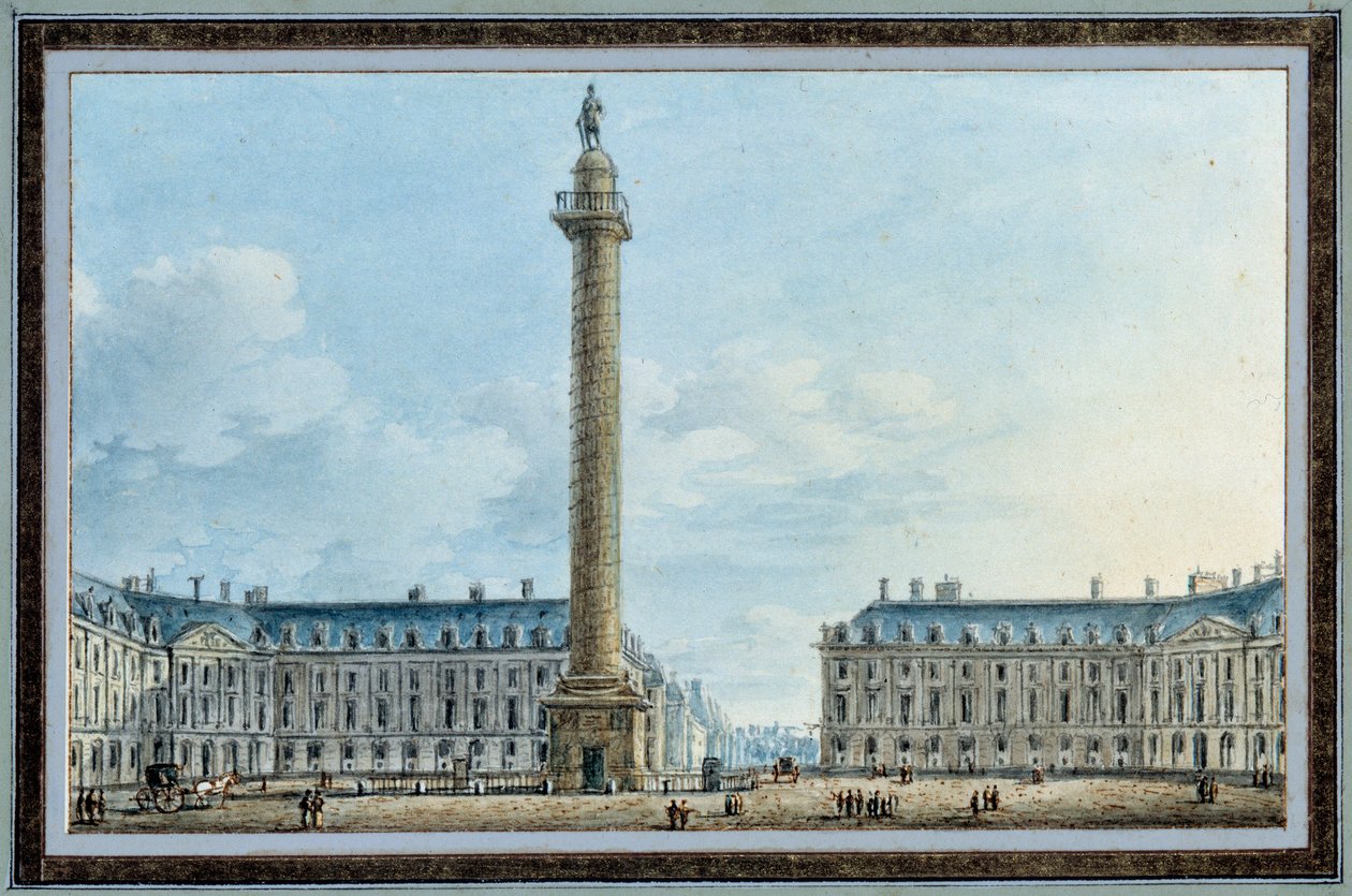 Vista de la columna bellica ubicada en la Plaza Vendôme en París de Victor Jean Nicolle