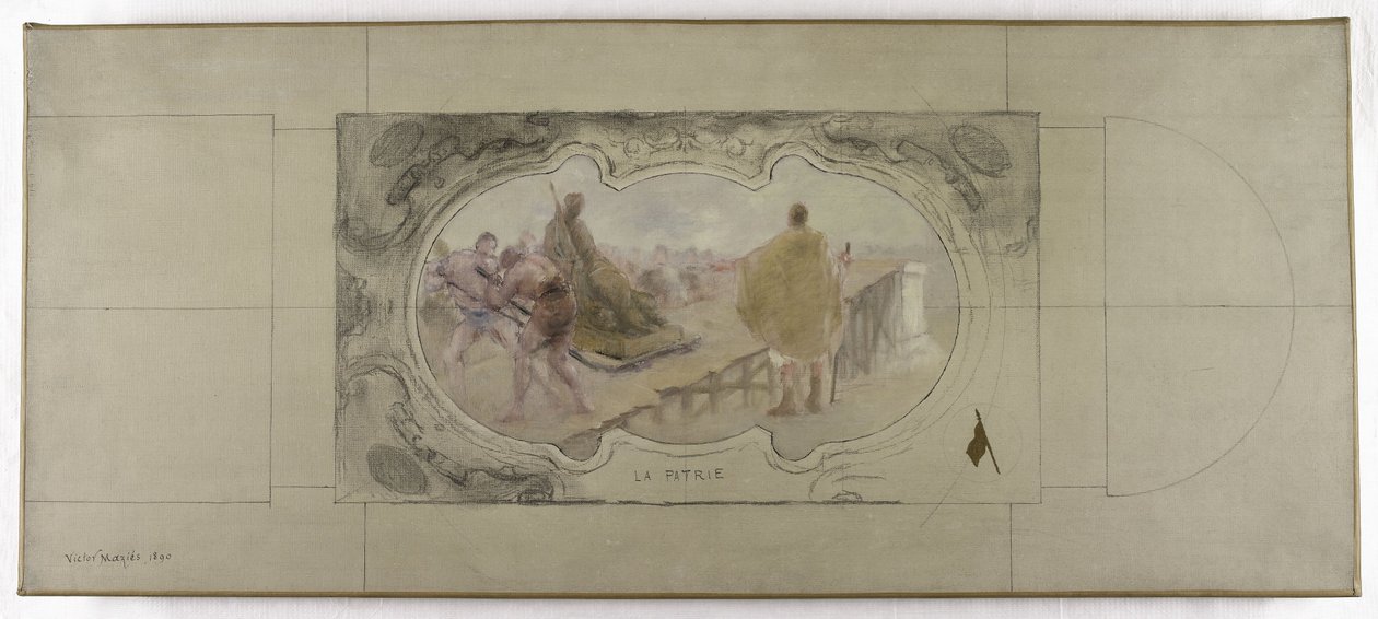 Boceto para la Galería Lobau del Ayuntamiento de París: La Patrie de Victor Jean Pierre Maziès