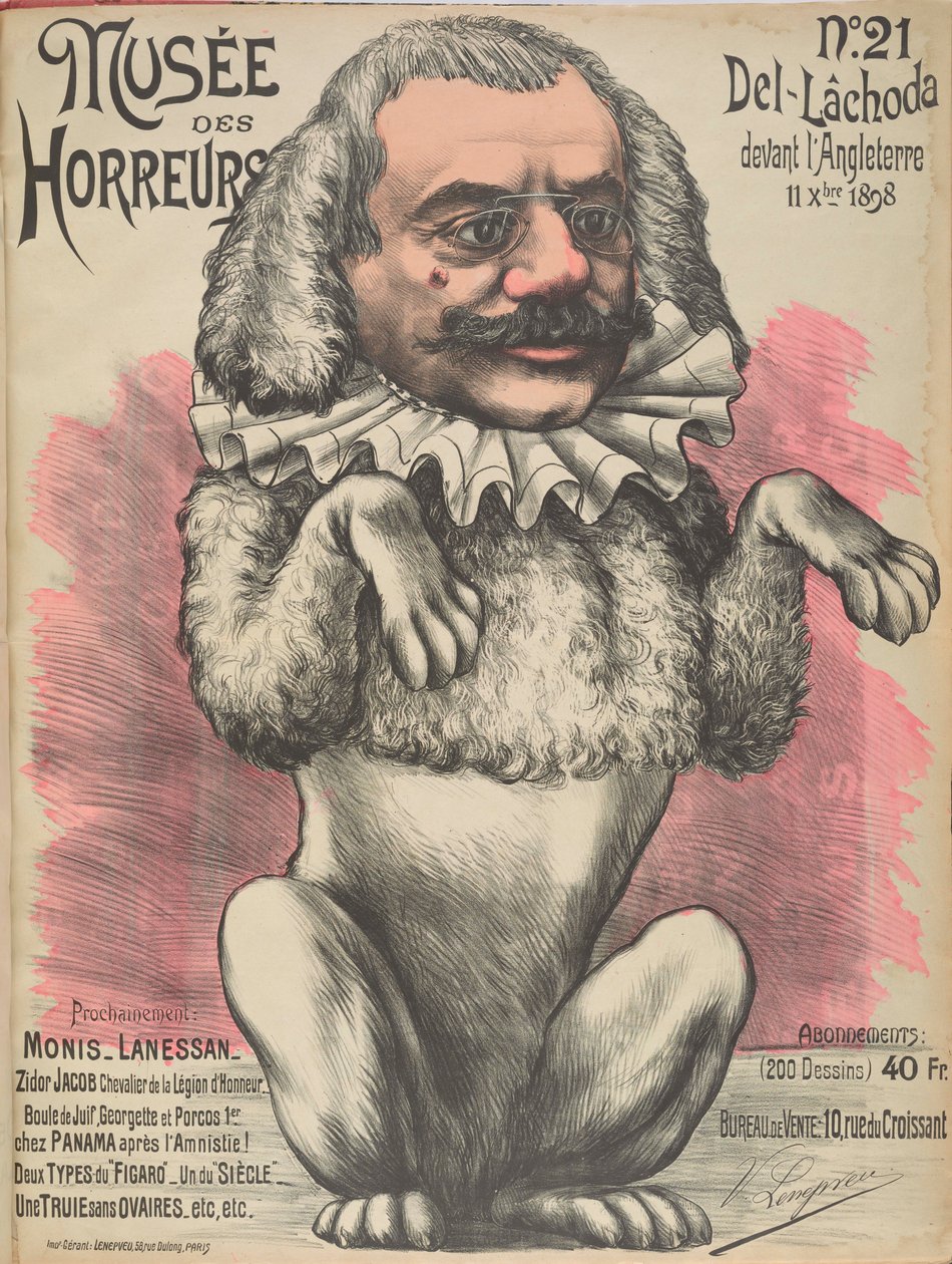 Galería de Horrores del Musée des Horreurs: Thèophile Delcassé, 1899 de Victor Lenepveu