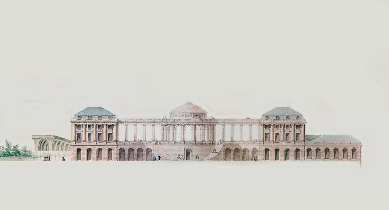 Primer diseño para el Chateau du Bouilh, Saint Andre de Cubzac, Aquitania, c.1787 de Victor Louis