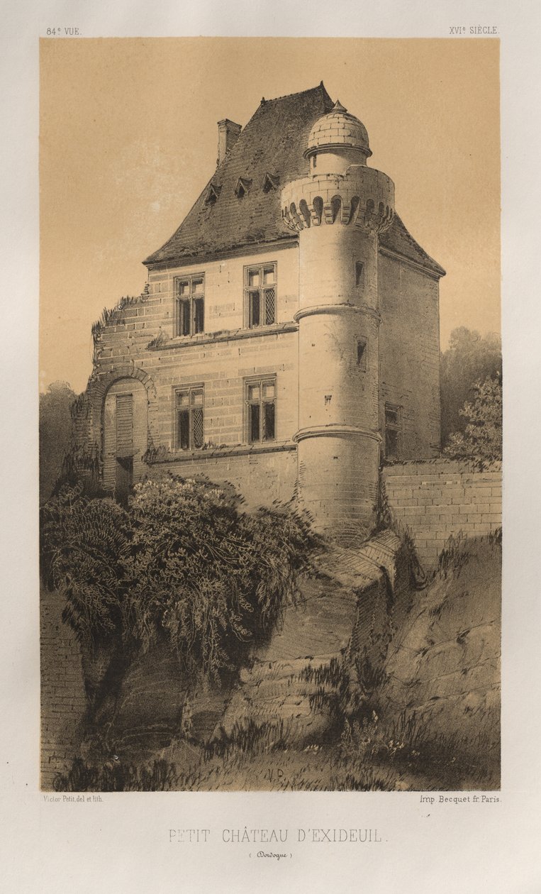 Arquitectura Pintoresca o Monumentos del Siglo XV. y XVI. Siglos: Castillos de Francia de los Siglos XV y XVI: Pl. 84, Petit Château d