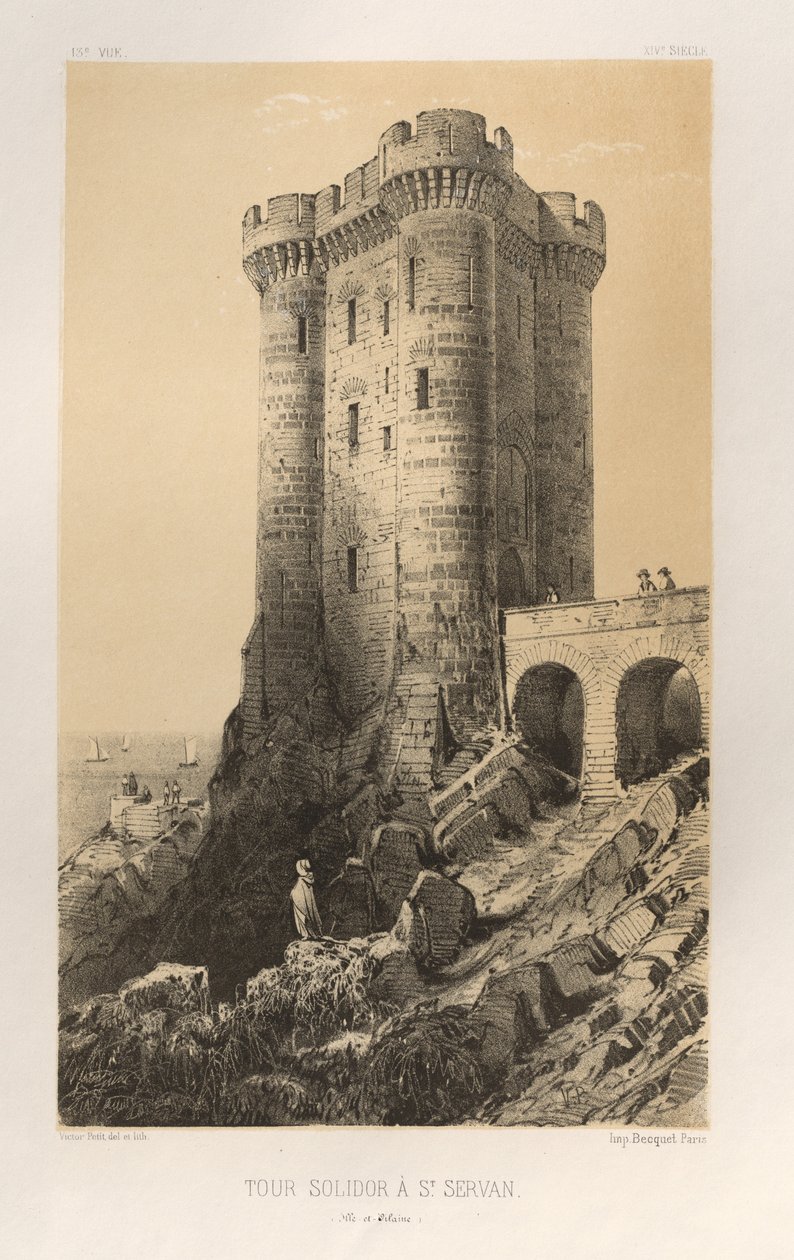 Pl.13, Tour Solidor en St. Servan Ille-et-Vilaine, 1860 de Victor Petit