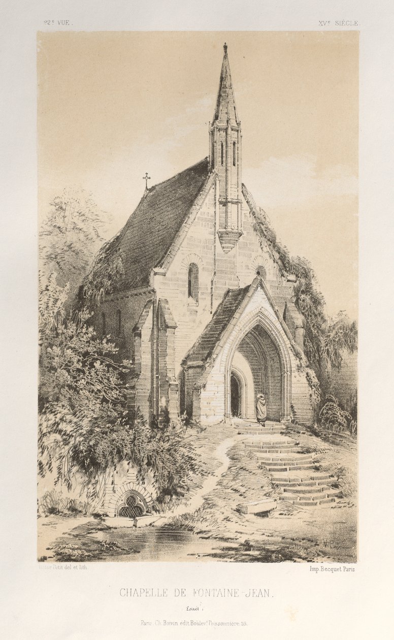 Pl.22, Capilla de Fontaine-Jean Loiret, publicada 1860 de Victor Petit