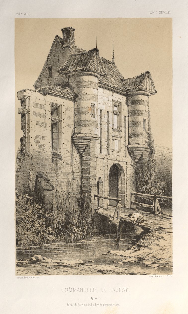 Pl. 23, Commanderie De Launay Yonne, publicado en 1860 de Victor Petit