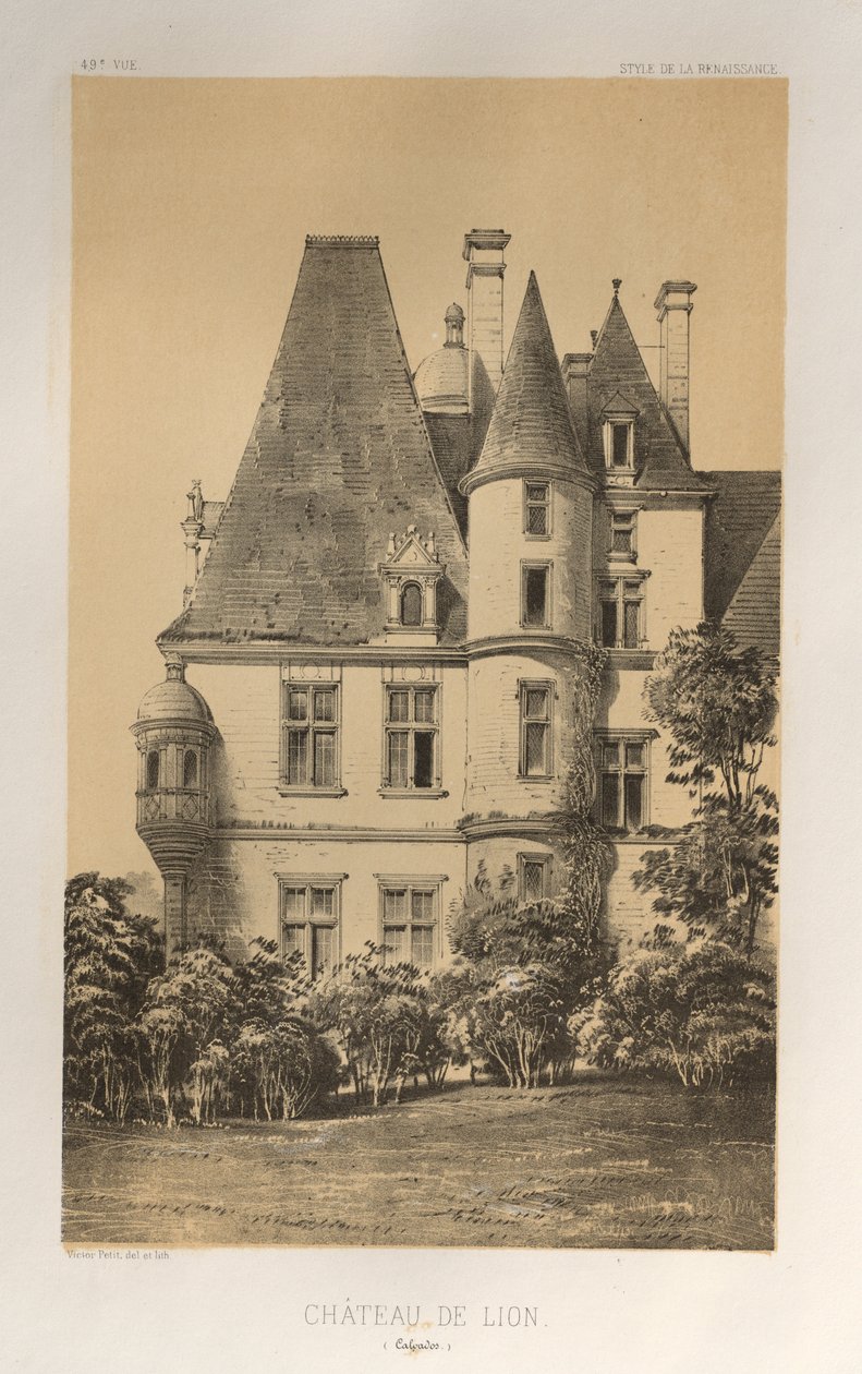 Pl. 49, Château De Lion Calvados, 1860 de Victor Petit