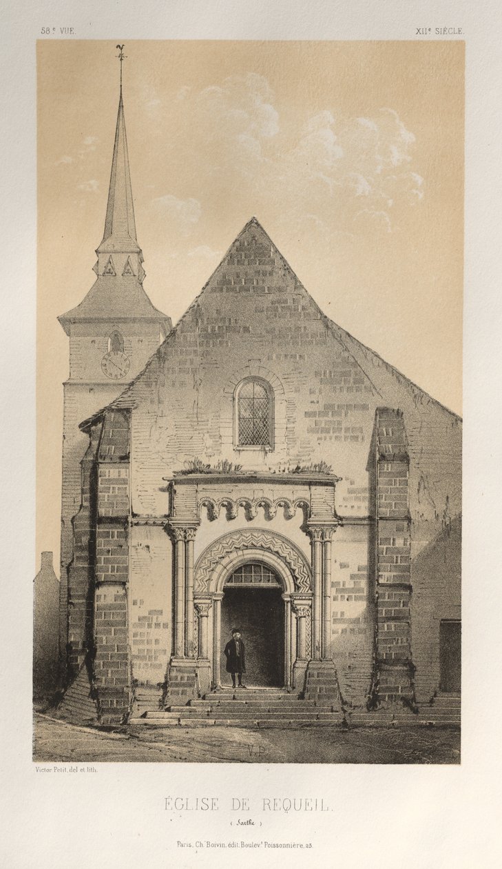 Pl. 58, Iglesia de Requeil Sarthe, 1860 de Victor Petit