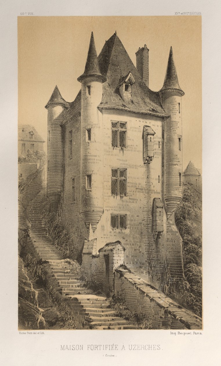 Maison Fortifiée À Uzerches Corrèze, 1860 de Victor Petit