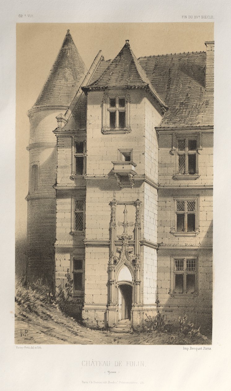 ...Pl. 62, Château De Folin Yonne, 1860 de Victor Petit