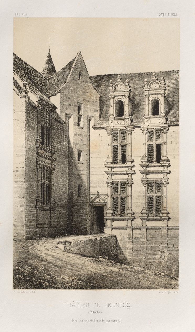 Pl. 92, Château de Bernesq Calvados, 1860 de Victor Petit