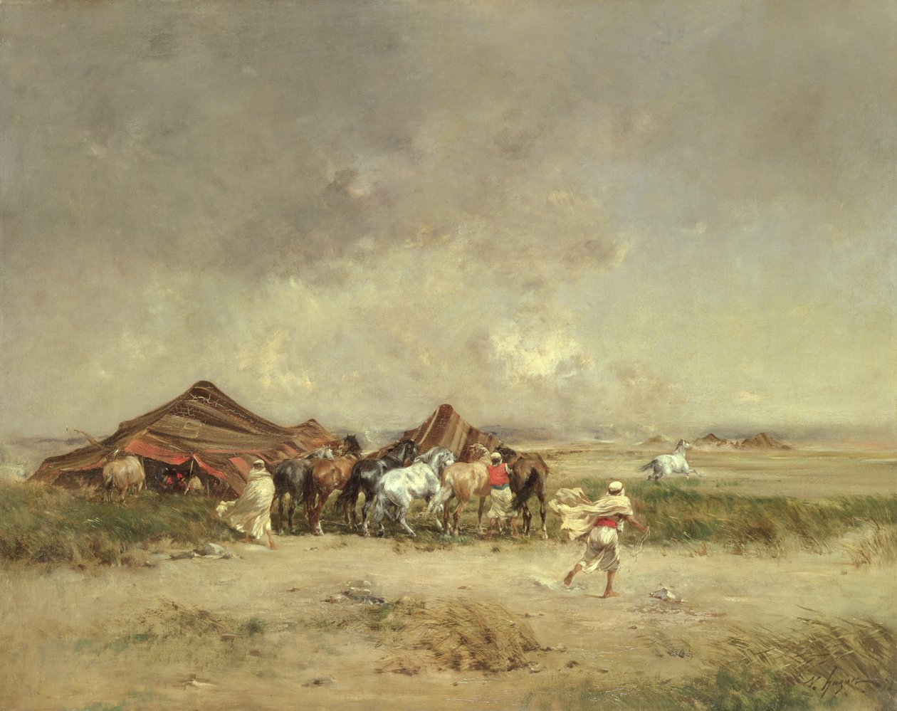 Campamento árabe, 1872 de Victor Pierre Huguet
