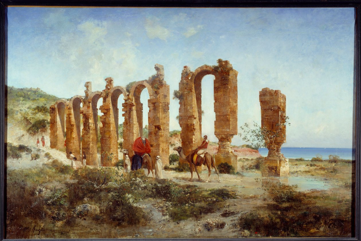 El acueducto romano en Cherchell (Argelia). Pintura de Victor Pierre Huguet (1835-1902) de Victor Pierre Huguet