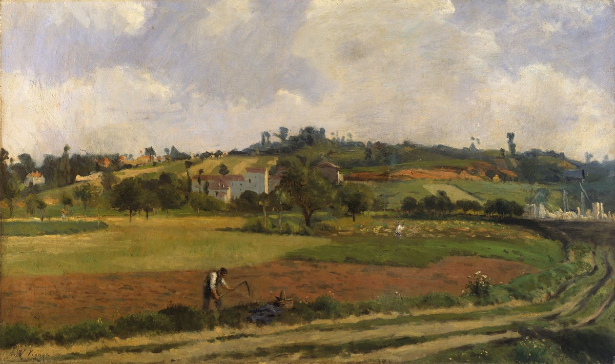 Paisaje cerca de Pontoise, c.1877-85 (óleo sobre lienzo) de Victor Vignon