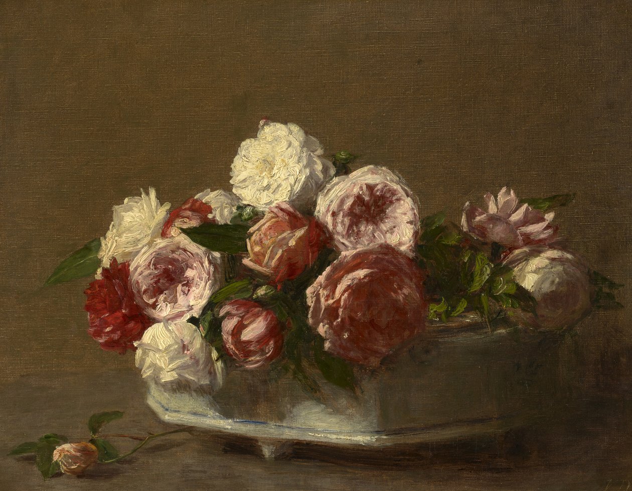 Rosas en una maceta de porcelana, c.1875?-1900 de Victoria Dubourg