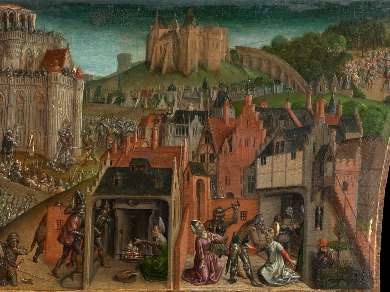 Conquista de Jerusalén por Tito (predela) de Vienna Master of Mary of Burgundy