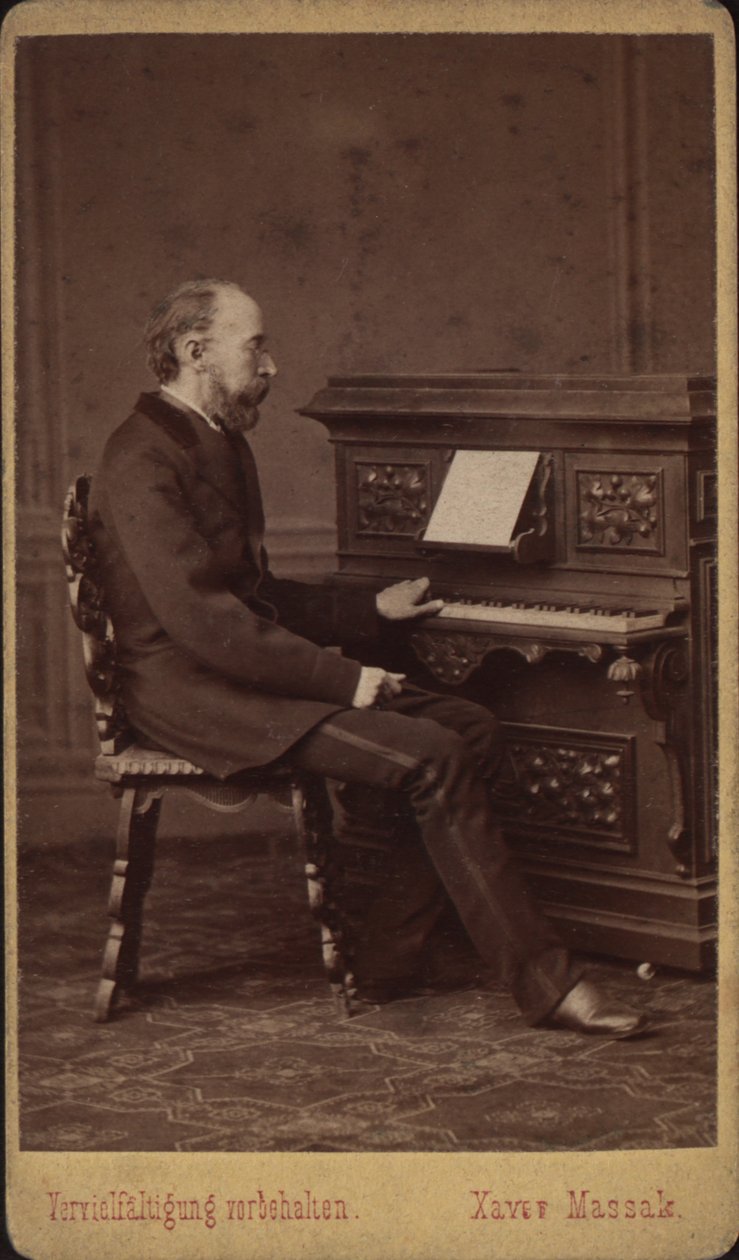 Retrato del libretista y compositor Franz Friedrich Richard Genée 1823-1895, ca 1880-1885 de Vienna . Photo studio Xaver Massak