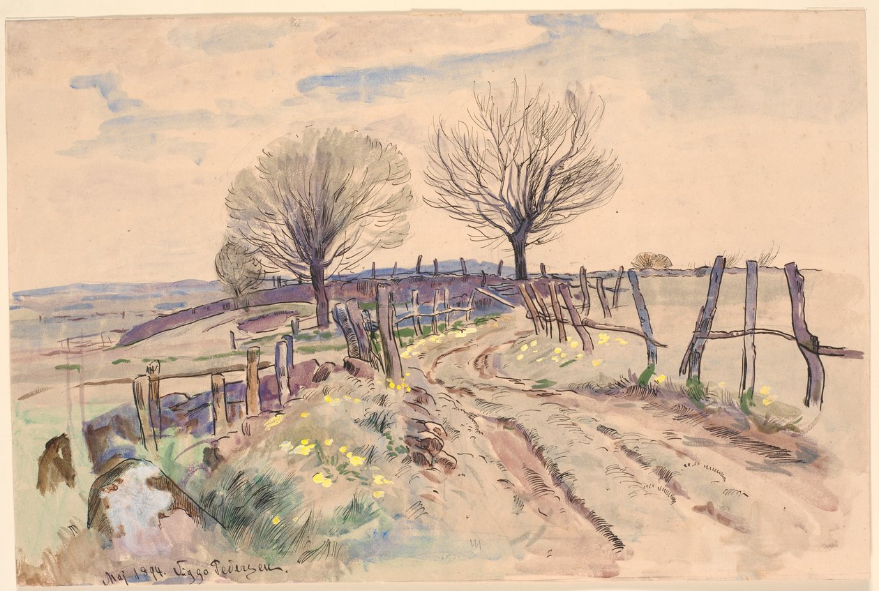 Paisaje con camino de campo de Viggo Pedersen