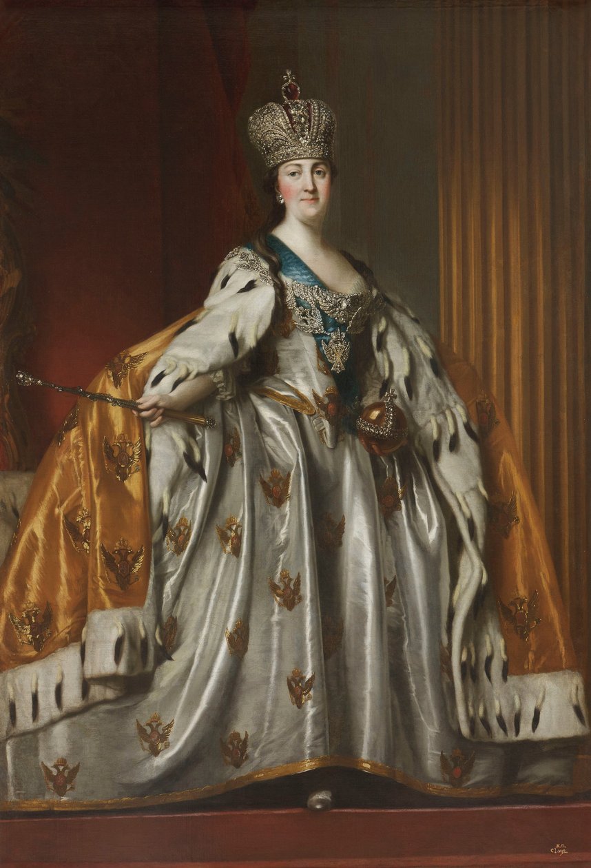 Retrato de la Emperatriz Catalina II 1729-1796 en sus Ropas de Coronación, después de 1762 de Vigilius Erichsen