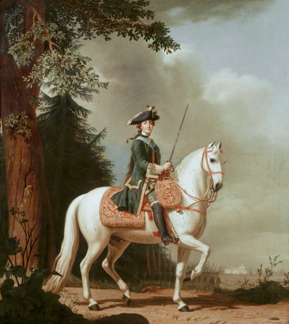 Zarina Catalina II a caballo, después de ... (pintura sobre lienzo) de Vigilius Erichsen