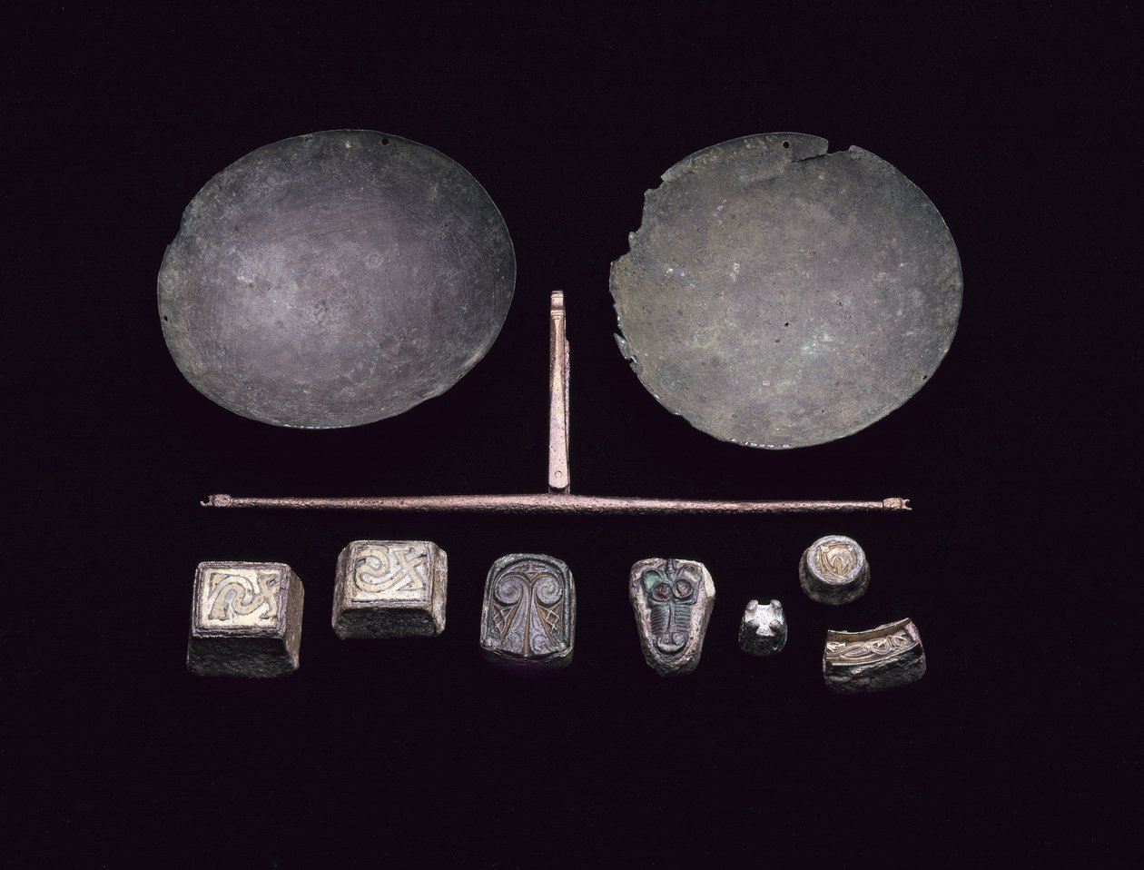 Barra de equilibrio para una balanza, de un entierro en barco vikingo en Kiloran Bay, Colonsay, Argyll, 875-925 d.C. de Viking Viking