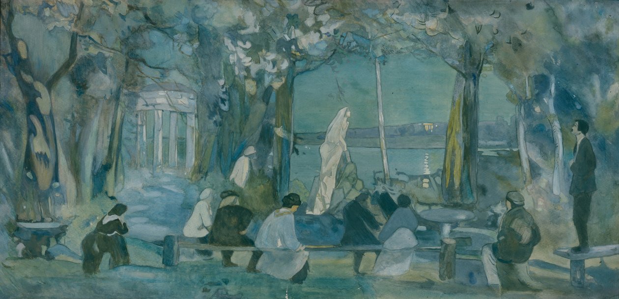 Diseño de escenario para la obra La gaviota de A. Chéjov, 1898 de Viktor Andreyevich Simov